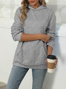 Sudadera con capucha para mujer, de manga larga, holgada, con bolsillos, para primavera y otoño