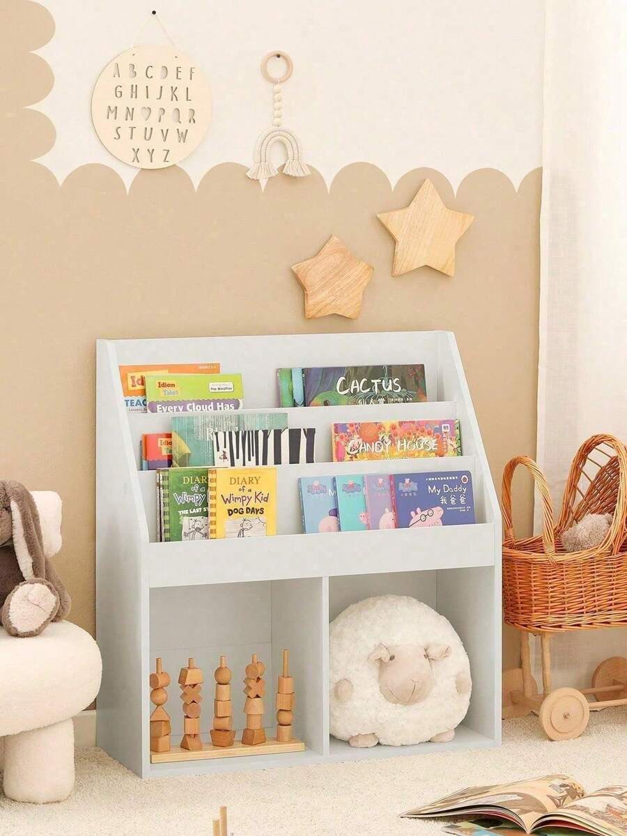 SoBuy Children Kids Bookcase Bookshelf Storage Display Shelf Rack Organizer White W73 X D30 X H80cm KMB01-W