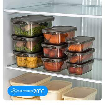 3 قطع مجموعة حاويات تخزين الطعام، صناديق محفوظات محكمة السد، حاويات مستطيلة للتجميد والثلاجة، مناسبة لحفظ الفواكه والخضروات والوجبات الخفيفة والبضائع الجافة، أساسيات المطبخ