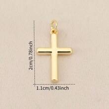 1件/3件/简约时尚十字形DIY极简风格亮铜材质镀18K可做成手链项链等各种饰品可搭配日常佩戴可赠送朋友