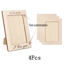 [定制] 1pc+个性化木制相框，可装饰，适合情人节、父亲节、母亲节、生日礼物，定制文字