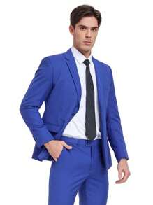 Blue Men's Fashionable Casual Blazer, Outdoor Street-Style Men's Business Versatile Suit