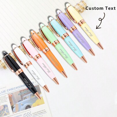 1pc Personalized Short Mini Pocket Pen, Engraved Logo Design, Cute Stationery For Office, School, Advertising Gift Back To School