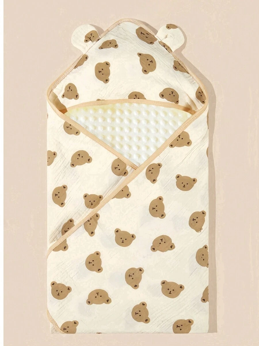 1 Stück Kapuzendecke für Babys, Neugeborenen-Einwickeltuch, neutraler Einwickelbausch, weich & seidig, wichtiges Neugeborenen-Pflegeartikel