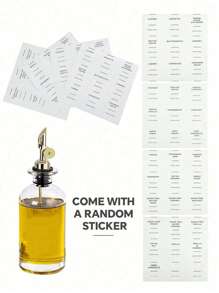 1个金色玻璃油瓶 - 可用作厨房橄榄油瓶、咖啡吧配件咖啡糖浆瓶、食用油瓶，附赠随机贴纸 - 彩色 - 查看 4
