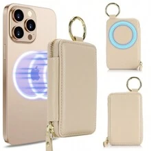 1 chiếc Ví đựng thẻ bằng da tổng hợp PU sáng tạo có 8 khe cắm thẻ, Ví điện thoại có khóa kéo từ tính phù hợp với dòng iPhone 16/15/14/13/12 có móc khóa và ốp điện thoại chống RFID, phụ kiện ví hoặc ốp đựng thẻ Quà tặng cho mẹ, gia đình, bạn bè, trẻ em, sinh nhật, mùa xuân, ngày lễ, lễ Phục sinh Tương thích với Android, iPhone và hầu hết các điện thoại thông minh - Màu be - Xem 1