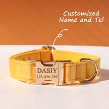 Multiple Colour Velvet Personalise Dog Collar Engraved Pet Name Plate Metal Buckle,Wedding Puppy Gift,Gold,Stylish,Soft And Does Not Harm The Skin,Colorful,Vintage,Simple,Unisex,Casual,Cuties,Custom,Personalized,Unique,Boyfriend,Girlfriend,Dad,Mom,Family,Friends,For Anniversaries,For Birthdays,For Graduation,For Prom,For Party,Gold Jewelry,Ideal Gifts For Him,Ideal Gifts For Her