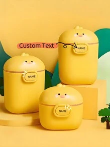 1 件可定制小黄鸡奶粉盒，可爱卡通婴儿奶粉容器，便携，适用于家庭、户外、旅行、健身房、学校、办公室、成人和儿童蛋白粉储存，防潮，容量可选