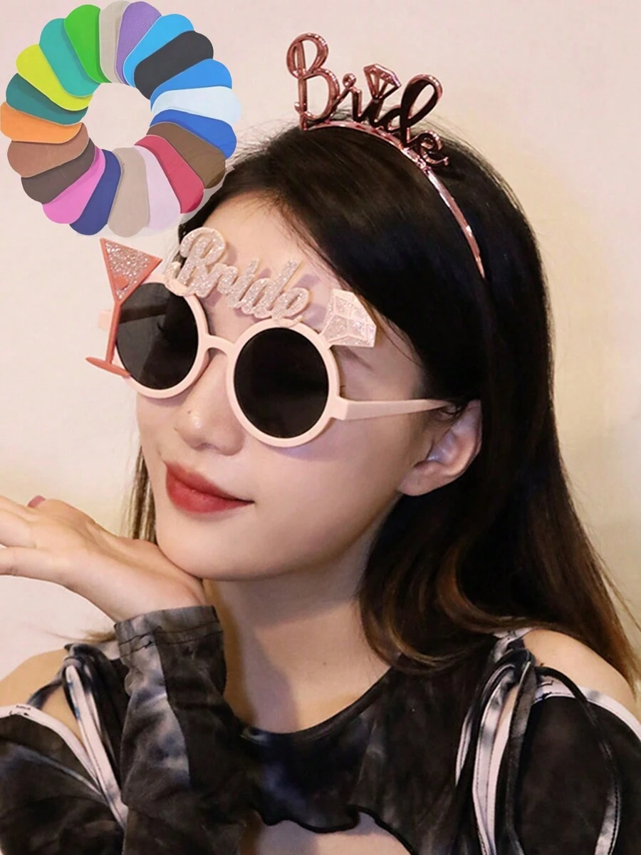 1 pieza Gafas divertidas de novio y novia, gafas de fiesta de soltero, accesorios para fotos, decoración de fiesta de boda, suministros para fiesta de boda