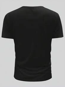Camiseta de manga corta con cuello redondo, estampado de graffiti de marca, ajuste holgado, color blanco, para hombre talla grande