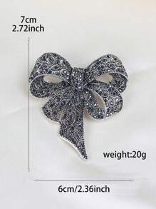 1pc Retro Elegant Personalized Fully Rhinestoned Black Butterfly Brooch, Cardigan/ Suit Accessory For Women