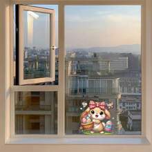 Calcomanía para ventana de coche de Pascua con bonitos huevos de conejo y lazo, pegatinas decorativas para parachoques, para decoración de vehículos. - Rojo - Ver 7