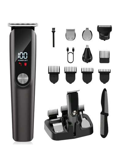 Rifinitore di barba elettrico, rasoio senza fili, set per toelettatura per naso, barba, corpo e viso da uomo, ottima scelta come regalo di Natale o compleanno