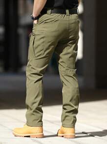 Multi-Pocket Military Tactical Pants For Men - màu xanh lá - Xem 5