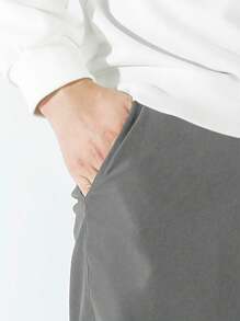 男士休闲侧袋工装裤，秋季 - 灰色 - 查看 3