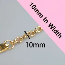 Gold Purse Chain Metal Round Crossbody Chain Strap Shoulder Bag Chain Gold Replacement Chain (10mm) - Black - View 5