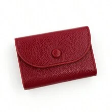 Simple Coin Purse, Portable Coin Pouch, Soft Litchi Texture, Multi-Function Large Capacity Coin & Card Holder