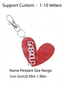 Personalized Custom Acrylic Heart-Shaped Name Valentine's Day Couples Same Style Acrylic Key Chain Four Seasons Exclusive Suitable For Lovers And Friends Best Fashion Items
