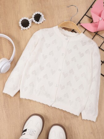 年轻女孩轻盈镂空心形网眼长袖上衣，百搭休闲风衣和防晒披肩领开衫，适合春夏秋季