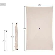 Aktive Rectangular Tilting Balcony Parasol 200x125 Cm UV30 Cream ✅ Delivery 24/48h To Spain (Peninsula) - Multicolor - View 2
