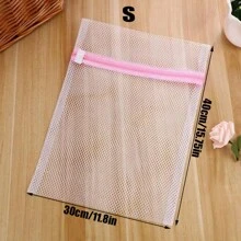 1/3/6pcs Nylon Zippered Laundry Bags, Garment Care Bags, Washing Mesh Bags, Knit Fabrics Protection Net Bags Set, For Clothing Washing Protection, Machine Washable, Household Use,Spring,Minimalist,Summer Tops - Pink - View 14