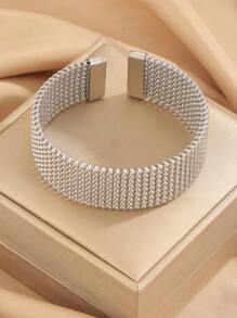 1 Piece Of Simple And Fashionable, Elegant Temperament Stainless Steel Braided Bracelet, Classic Style, Timeless, Suitable For Daily/Gift/Banquet