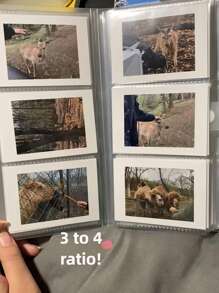 1 pieza Álbum de fotos portátil de 300/240/84 páginas, álbum de gran capacidad todo en uno para fotos instantáneas de 3 pulgadas, serie de tarjetas de famosos, carpeta coleccionista y portafolios de tarjetas de visita, estilo minimalista y práctico para almacenar fotos, tarjetas, sellos, boletos. Útil para la vuelta al colegio y como material escolar