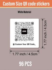 96pcs 1.77inch/4.5cm 3inch/7.6cm Custom Holographic/Clear/White Printable Waterproof Square Vinyl Sticker, Vinyl Printed QR Code Stickers, Personalised Photo Sticker, Custom Image Sticker Label, Social Media Stickers, Metallic QR Stickers, Social Tag Sticker- Custom Printed Square QR Code Stickers, QR Code Brand Name Stickers, Personalized Text Stickers, Social Media QR Sticker, QR Code Labels, Business Logo Label,Multi-Functional,Kitchen,Dining Room,Bedroom,Office,Living Room,Home,Garden,Tea Room,For Anniversaries,For Birthdays,For Housewarming,For Graduation