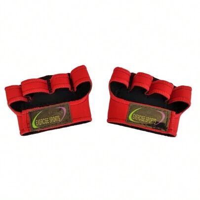 Luva de Treino Multiuso para Academia Meia Luva de Neoprene Vermelho