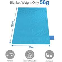 1 pieza, Manta de picnic, Mini esterilla de playa de bolsillo (para 1-2 personas), plegable, impermeable y fina como una sábana, adecuada para acampadas y excursiones al aire libre - con muñequera