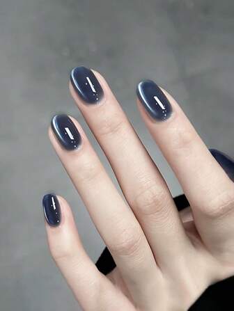 10毫升秋冬流行蓝色玻璃珠猫眼凝胶指甲油 2025新款简约高端美甲凝胶美甲艺术美甲用品