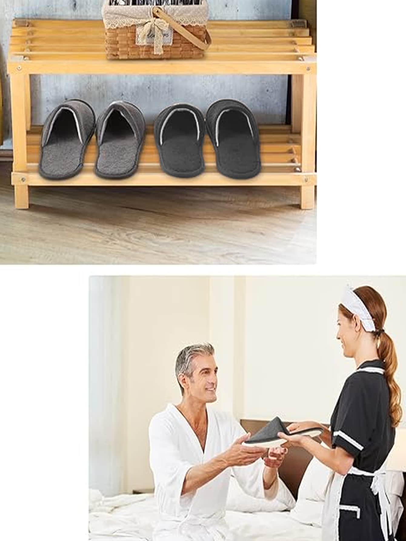 5 pares de pantuflas de casa cálidas, pantuflas de invitados desechables y acolchadas para casa, spa y uso casual en interiores - Multicolor - Añade 5