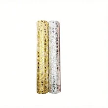 1 rouleau de nappe à motif étoiles, runner de table de décoration de maison pour tous les jours et les fêtes, runner de table élégant en feuille d'or pour les fêtes, cadeau parfait pour l'anniversaire, les fêtes, le mariage, la Saint-Valentin