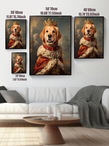 Custom Pet Portrait Painting Canvas, Renaissance Dog Portrait From Photo, Royal Pet King Portrait Painting Digital Art, Portrait Art Design,For Living Room Bedroom Or Other Room,Gift, Home Decor Gifts Birthday Graduation