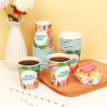 1 Set Summer Beach Theme Disposable Paper Cup For Holiday Party