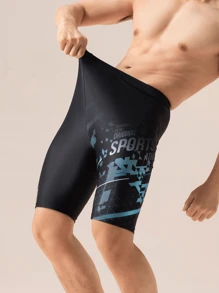 361degree New Spring/Summer Professional Sports Men's 5-Point Swim Trunks, Mid-Length, Tech Print, High Elasticity Fabric, Breathable, Non-Fading For Swimming, Surfing, Beach, Hot Springs, Rafting, Water Sports, Suitable For Adults & Teens, Year-Round Wear