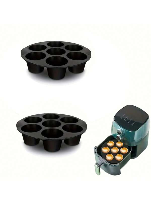 3st/2st/1st Multifunctionele Silica Gel Air Frying Pan Bakvorm, Antiaanbaklaag, Geschikt Voor Taarten, Cupcakes, Muffins En Kiprolletjes, Keukenaccessoires