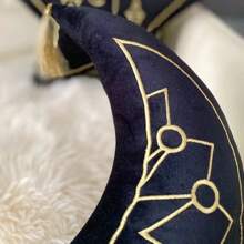 1pc Sherpa Eid Al-Adha Mubarak Ramadan Cushion Pillow,Moon Star Home Decorative Pillow, Ramadan Kareem Muslim Party Favors Eid Party Supplies,Eid Al-Adha Mubarak
