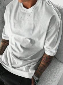 2025 New Summer White Poker Print Casual T-Shirt For Men, Streetwear