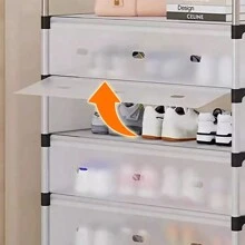 4/5/6/7 Tier Cabinet Storage Organiser Shoe Rack Stand Holder W Dust-Proof Cover