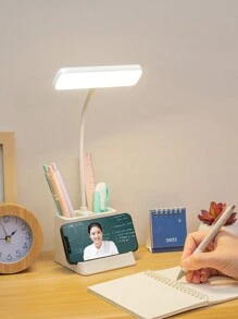 1pc Multi-Functional LED Desk Lamp, Mobile Phone Holder, Pen Holder, Eye-Caring Reading Lamp For Student Dormitory, Desk Lamp