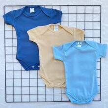 Kit com 3 Body Infantil Bebê 100% Algodão.