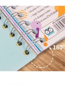 120 Page Spiral Notebook - Ultra Thick 5-Themed PP Separated Notebook With Color Cover - A5 Available In Four Colors
