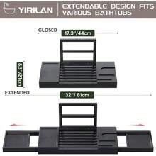 Expandable Bathroom Tray, Waterproof Tray Caddy, Perfect Bath Caddy For Home Spa, Gift For Loved Ones, Bamboo