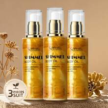 Sefralls Aceite Luminoso para el Cuerpo 80ml Pack de 3, Aceite Luminoso para Rostro y Cuerpo, Hidratante e Iluminador, Cosméticos Fragancia duradera, le da a tu piel una sensación de lujo.