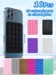 Silicone Phone Suction Cup With 24pcs Suction Cups, Upgraded Super Strong Adhesion, Silicone Non-Slip Phone Suction Cup Pad, Suction Cup Phone Holder, Rectangle Phone Suction Cup Base, Adhesive Phone Case Holder, Shower Phone Holder, For Video And Selfie, Universal Charger Case Suction Cup, Multiple Color Options - Multicolor - View 2