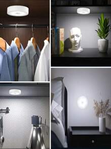 1 pieza/3 piezas/6 piezas Luces LED de gabinete USB con sensores de movimiento PIR, blanco/blanco cálido Luces nocturnas LED recargables, iluminación debajo del gabinete, iluminación debajo del mostrador para cocina, luz de armario, luces debajo del gabinete activadas por movimiento, tiras magnéticas adhesivas adecuadas para armarios, gabinetes, escaleras y dormitorios