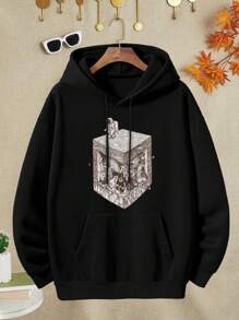 On 1969 Astronaut Creatures In A Monochromatic Cube - A Detailed Playful Surreal And Whimsical Sketch For Women's Hoodies