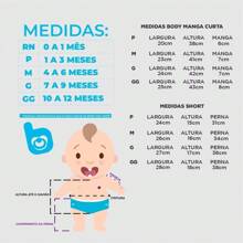 Kit com 3 Body Infantil Bebê 100% Algodão.
