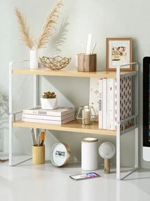 1 Stück Desktop Aufbewahrungsregal, 1-lagiges kleines Bücherregal, Bürodisplay-Regal, Desktop-Aufbewahrungsbox, Zubehör für Schlafzimmer/Wohnheim